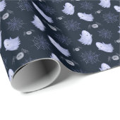 おもしろい幽霊スパイダーハロウィンパターン。 ラッピングペーパー (ロールコーナー)