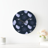 おもしろい幽霊スパイダーハロウィンパターン。 ラージ壁時計 (ホーム)