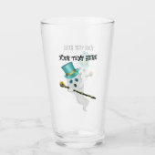 おもしろい幽霊ドレスアップトップハットブラックケーンスカル タンブラーグラス (正面)