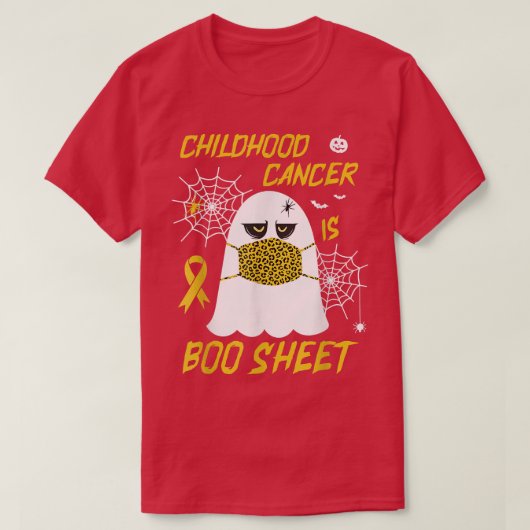 おもしろい幽霊ハロウィーン小児がんBoo Boo Tシャツ (デザイン正面)