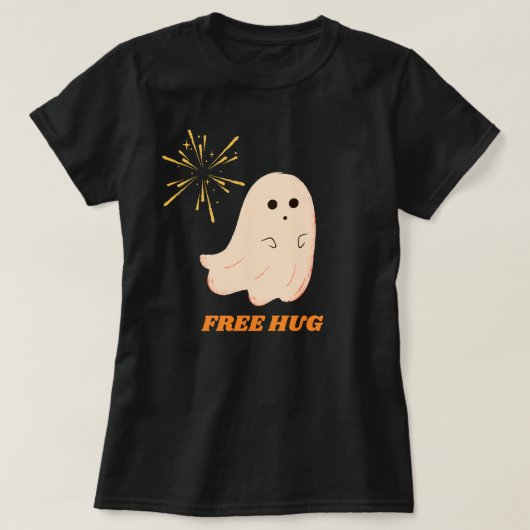 おもしろい幽霊フリーのハグTシャツ Tシャツ (デザイン正面)