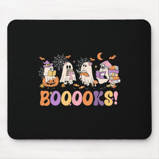 おもしろい幽霊ブック読のハロウィーンブークズ恋人T マウスパッド (正面)