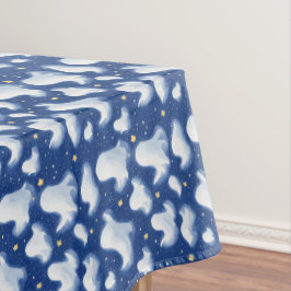 おもしろい幽霊ブルースカイハロウィンナイトスターウォーター色 テーブルクロス