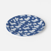 おもしろい幽霊ブルーハロウィンナイトスカイウォーター色 ペーパープレート (アングル)