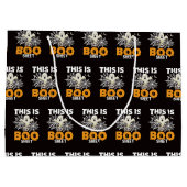 おもしろい幽霊ブーシートハロウィン ラージペーパーバッグ (裏面)