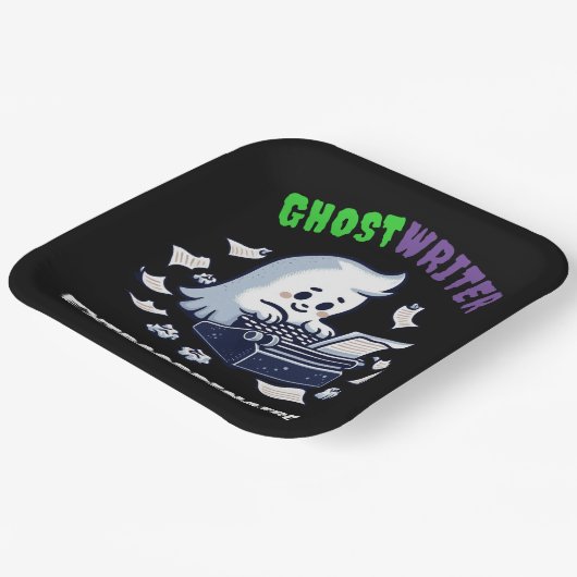 おもしろい幽霊作家並外キュート幽霊 ペーパープレート (傾斜あり)