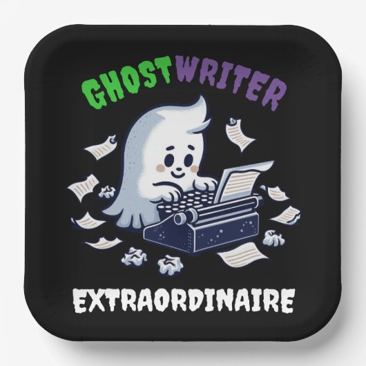 おもしろい幽霊作家並外キュート幽霊 ペーパープレート (正面)