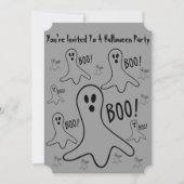 おもしろい幽霊叫ぶブーハローウィンパーティ 招待状 (正面)