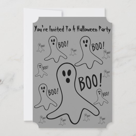 おもしろい幽霊叫ぶブーハローウィンパーティ 招待状 (正面)