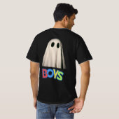 おもしろい幽霊少年Tシャツ - スプーキーでかわいいハロウィン Tシャツ (裏面フル)