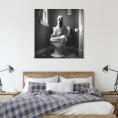 おもしろい幽霊座ってトイレ キャンバスプリント (インサイチュ (寝室))