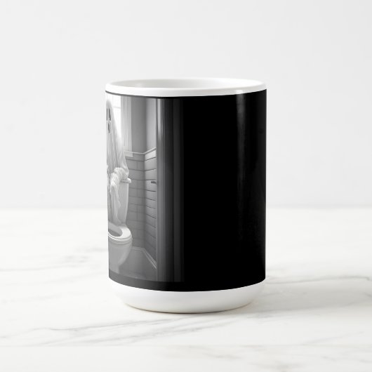 おもしろい幽霊座ってトイレ コーヒーマグカップ (中央)