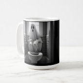おもしろい幽霊座ってトイレ コーヒーマグカップ (正面左)