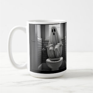 おもしろい幽霊座ってトイレ コーヒーマグカップ