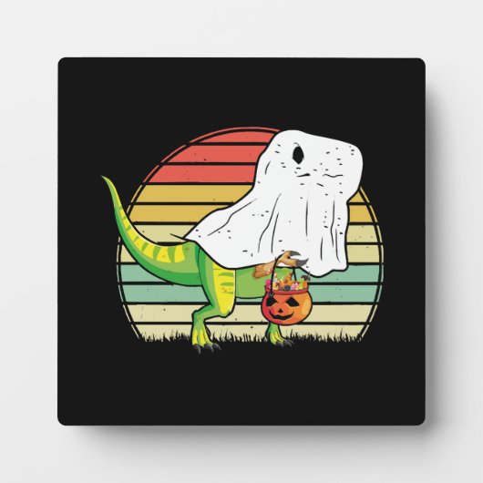 おもしろい幽霊恐竜ハロウィン フォトプラーク (正面)