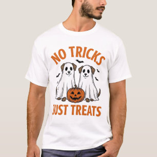 おもしろい幽霊犬のハロウィン お菓子をあげるだけのハロウィン Tシャツ