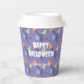 おもしろい幽霊薄紫。カスタマイズ可能なハロウィーン 紙コップ (正面)