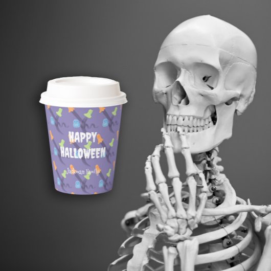 おもしろい幽霊薄紫。カスタマイズ可能なハロウィーン 紙コップ