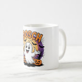 おもしろい幽霊「ブーシュ」ハロウィーンデザイン コーヒーマグカップ (正面右)