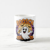 おもしろい幽霊「ブーシュ」ハロウィーンデザイン コーヒーマグカップ (中央)