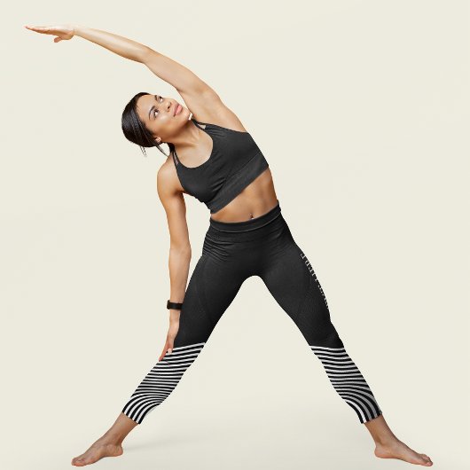 おもしろい幾何スタイリッシュ黒 レギンス