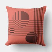 おもしろい幾何ストライプ円パターンピンク クッション (正面)