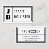 おもしろい幾何モダンイニシャルと名前 名刺 (正面/裏面)