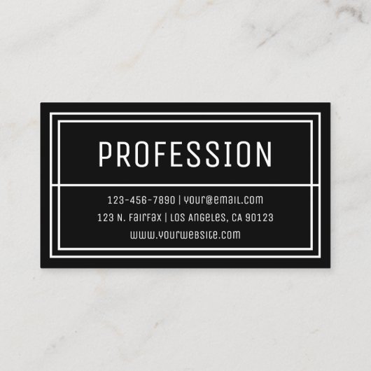 おもしろい幾何モダンイニシャルと名前 |黒 名刺 (裏面)