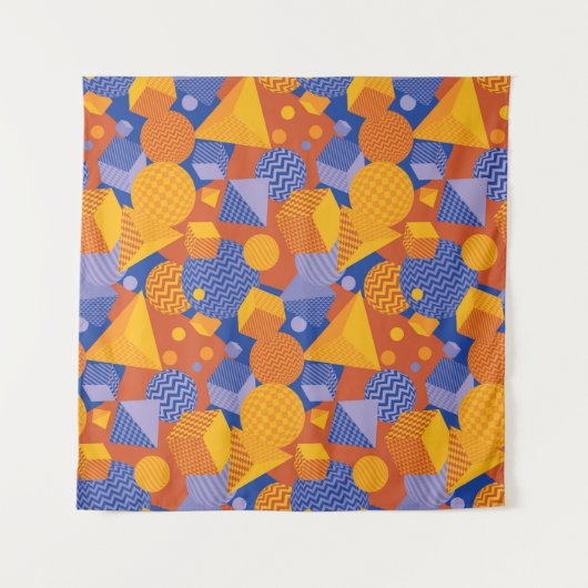 おもしろい幾何学模様 タペストリー (正面(横))