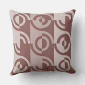 おもしろい幾何学的な円形フラグメント（茶色） クッション (裏面)