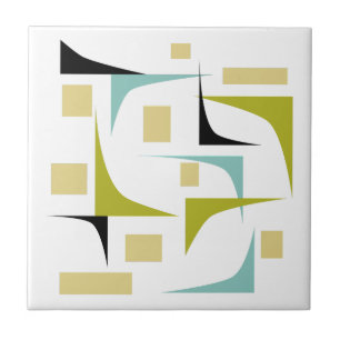 おもしろい幾何学的コーナーミッドセンチュリーモダン タイル