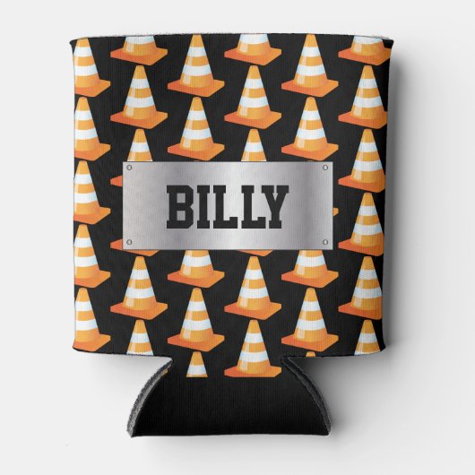 おもしろい建物サイト作業者の安全円錐名 缶クーラー (正面)