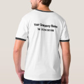 おもしろい建物サービス漫画Tシャツ Tシャツ (裏面)