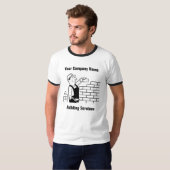 おもしろい建物サービス漫画Tシャツ Tシャツ (正面フル)