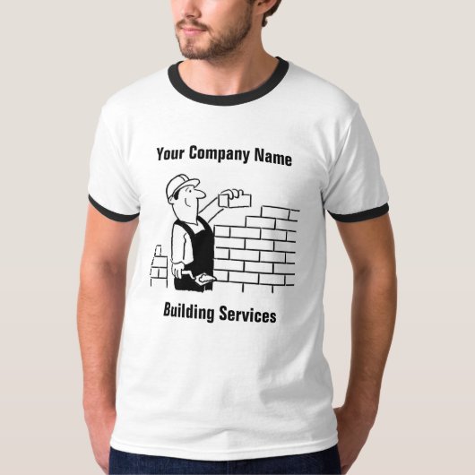 おもしろい建物サービス漫画Tシャツ Tシャツ (正面)