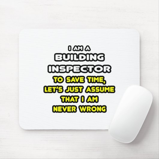 おもしろい建物検査員Tシャツ及びギフト マウスパッド (マウス)