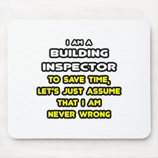 おもしろい建物検査員Tシャツ及びギフト マウスパッド (正面)