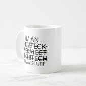 おもしろい建築の贈男性へり物と女性 コーヒーマグカップ (正面左)