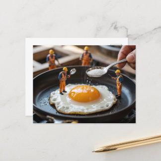 おもしろい建築労働者の卵定着 ポストカード