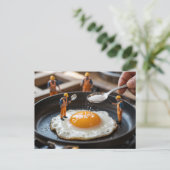 おもしろい建築労働者の卵定着 ポストカード (スタンド正面)