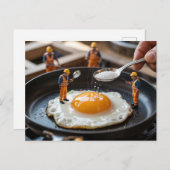 おもしろい建築労働者の卵定着 ポストカード (正面/裏面)