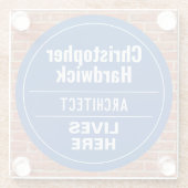 おもしろい建築家ウォールプラークスタイルガラスコースター ガラスコースター (裏面)