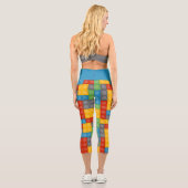 おもしろい建築玩具建物ブロックパターン カプリレギンス (裏面)