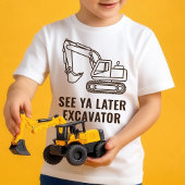 おもしろい建設トラックの掘削機 男の子の誕生日 トドラーTシャツ