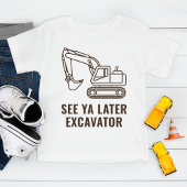 おもしろい建設トラックの掘削機 男の子の誕生日 トドラーTシャツ