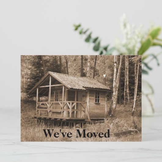 おもしろい引っ越しましたの新しい住所はがき (スタンド正面)