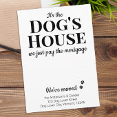 おもしろい引っ越しましたペット犬の移動告知 案内状