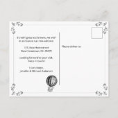 おもしろい引っ越しました気球ヴィンテージ白 案内ポストカード (裏面)