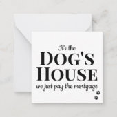 おもしろい引っ越しました犬の移動告知カード ノートカード (正面)