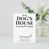 おもしろい引っ越しました犬の移動 案内ポストカード (スタンド正面)